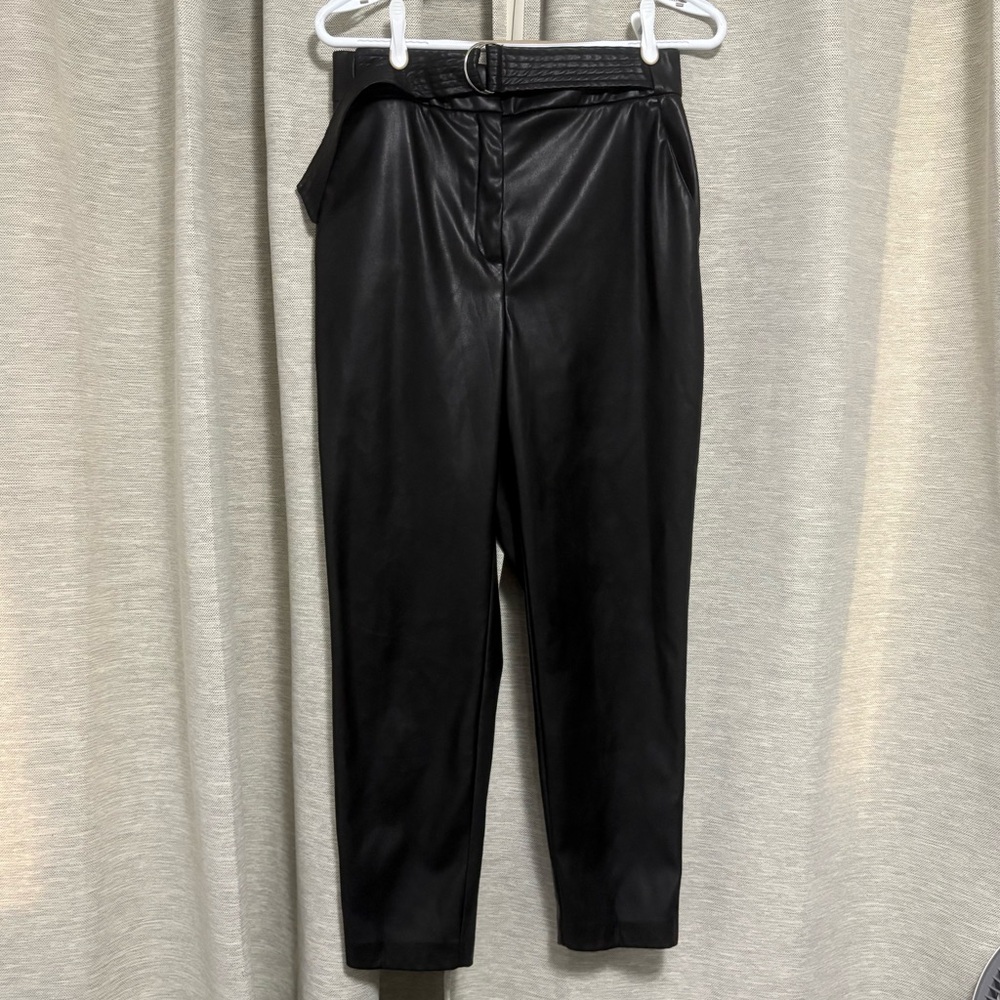 Dynamite Black Faux Leather Trousers